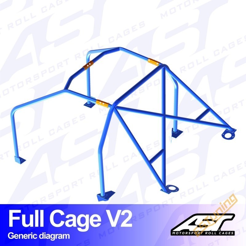 AST Rollcages V2 Bolt-In 6-Point Roll Cage for Audi 100 Quattro