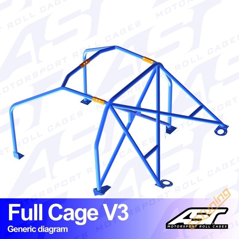 AST Rollcages V3 Bolt-In 6-Point Roll Cage for Audi 100 Quattro