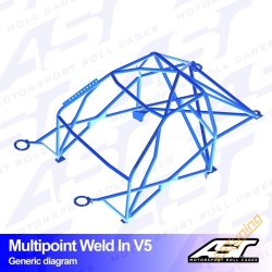AST Rollcages V5 Weld-In 10-Point Roll Cage for Audi 100 Quattro - FIA