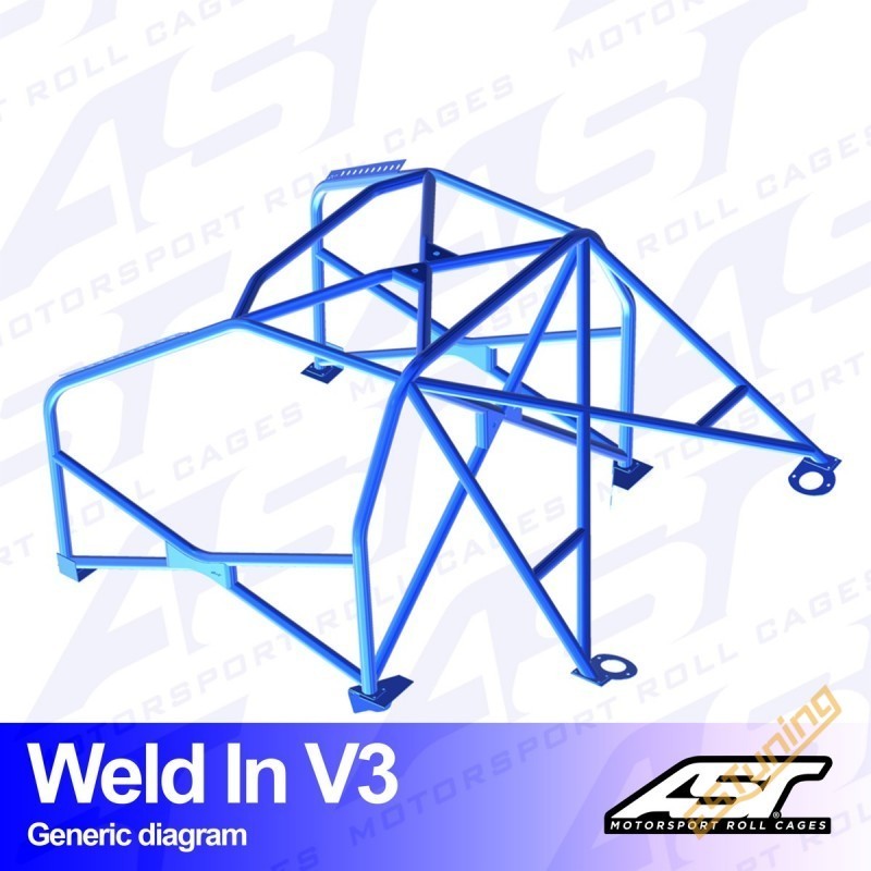 AST Rollcages V3 Weld-In 8-Point Roll Cage for Audi Coupe B2 - FIA
