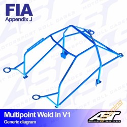 AST Rollcages V1 Weld-In 10-Point Roll Cage for Audi Coupe B2 - FIA