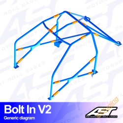 AST Rollcages V2 Bolt-In 6-Point Roll Cage for Audi A3 8P Quattro (03-12) - FIA