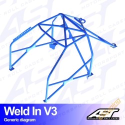 AST Rollcages V3 Weld-In 8-Point Roll Cage for Audi A3 8P Quattro (03-12) - FIA
