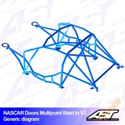 AST Rollcages V3-Nascar Weld-In 10-Point Roll Cage for BMW E30 Sedan - FIA