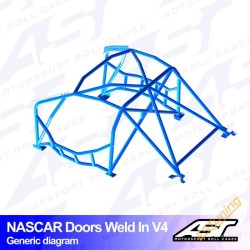 AST Rollcages V4-Nascar Weld-In 8-Point Roll Cage for BMW E30 Sedan - FIA
