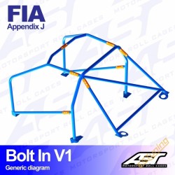 AST Rollcages V1 Bolt-In 6-Point Roll Cage for Citroen C2 - FIA
