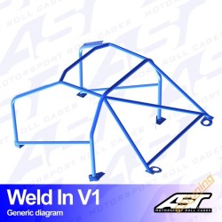 AST Rollcages V1 Weld-In 8-Point Roll Cage for Fiat Seicento - FIA