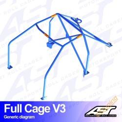 AST Rollcages V3 Bolt-In 6-Point Roll Cage for Ford Escort MK3 & MK4 (80-90)