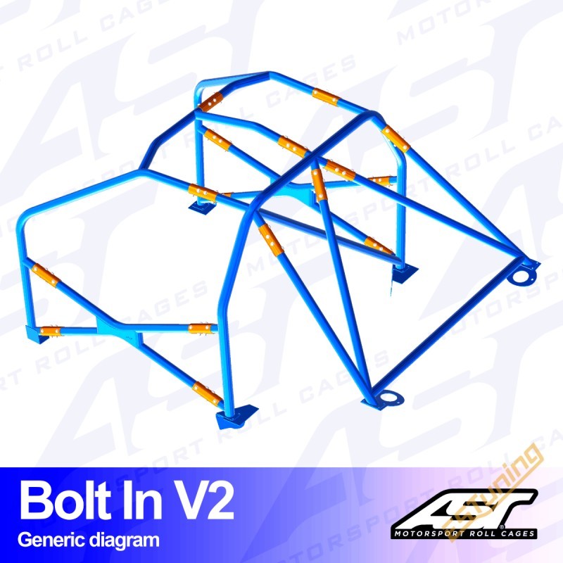 AST Rollcages V2 Bolt-In 6-Point Roll Cage for Ford Fiesta MK1 (76-83) - FIA