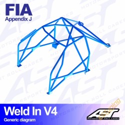 AST Rollcages V4 Weld-In 8-Point Roll Cage for Ford Fiesta MK3 (89-95) - FIA