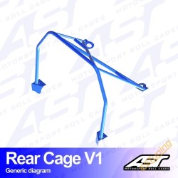 AST Rollcages V1 Bolt-In Rear Cage for Ford Focus MK1 3-Door (98-04)