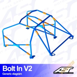 AST Rollcages V2 Bolt-In 6-Point Roll Cage for Ford Focus MK1 3-Door (98-04) - FIA