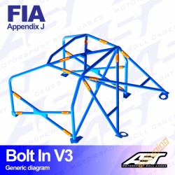 AST Rollcages V3 Bolt-In 6-Point Roll Cage for Honda Civic EK - FIA