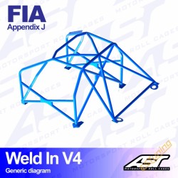 AST Rollcages V4 Weld-In 8-Point Roll Cage for Honda Civic EK - FIA