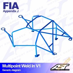 AST Rollcages V1 Weld-In 10-Point Roll Cage for Honda Civic EK - FIA