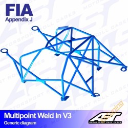 AST Rollcages V3 Weld-In 10-Point Roll Cage for Honda Civic EK - FIA