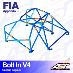 AST Rollcages V4 Bolt-In 6-Point Roll Cage for Mitsubishi Lancer Evo 5 (V) - FIA