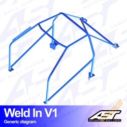 AST Rollcages V1 Weld-In 8-Point Roll Cage for Mitsubishi Lancer Evo 5 (V) - FIA