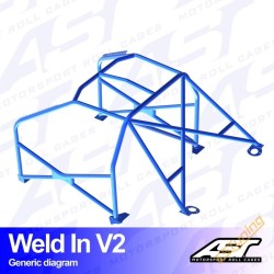 AST Rollcages V2 Weld-In 8-Point Roll Cage for Mitsubishi Lancer Evo 5 (V) - FIA