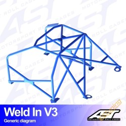 AST Rollcages V3 Weld-In 8-Point Roll Cage for Mitsubishi Lancer Evo 5 (V) - FIA