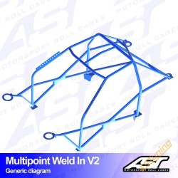AST Rollcages V2 Weld-In 10-Point Roll Cage for Mitsubishi Lancer Evo 5 (V) - FIA