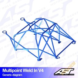 AST Rollcages V4 Weld-In 10-Point Roll Cage for Mitsubishi Lancer Evo 5 (V) - FIA