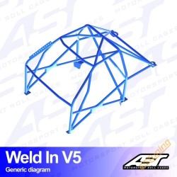 AST Rollcages V5 Weld-In 8-Point Roll Cage for Mitsubishi Lancer Evo 6 (VI) - FIA