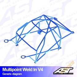 AST Rollcages V4 Weld-In 10-Point Roll Cage for Mitsubishi Lancer Evo 6 (VI) - FIA