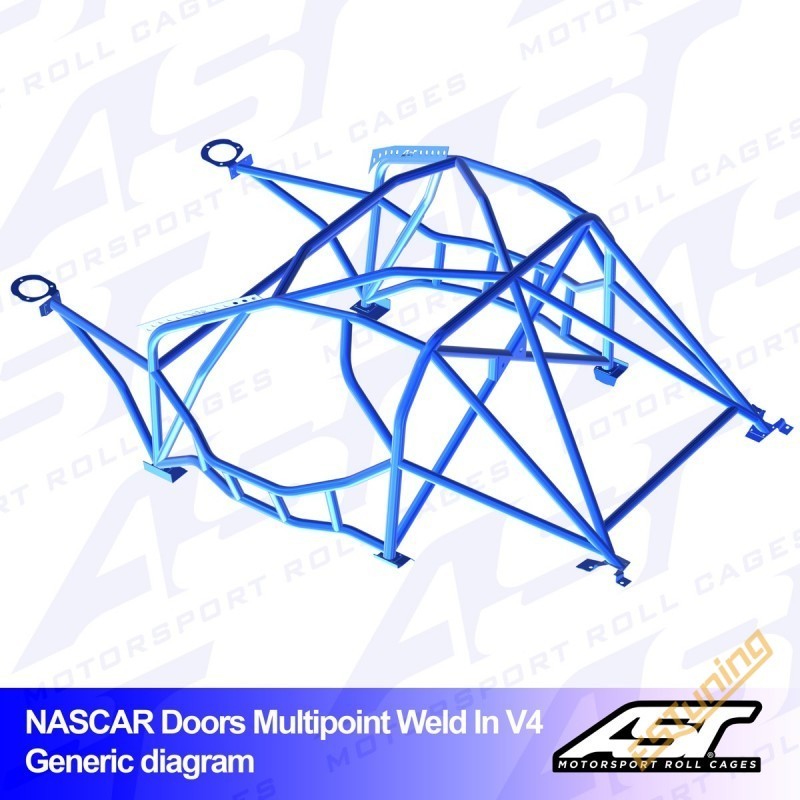 AST Rollcages V4-Nascar Weld-In 10-Point Roll Cage for Nissan Silvia PS13
