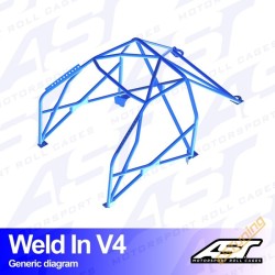 AST Rollcages V4 Weld-In 8-Point Roll Cage for Nissan 200SX S13 - FIA