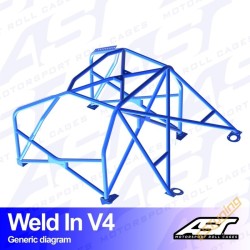 AST Rollcages V4 Weld-In 8-Point Roll Cage for Nissan 200SX S14 / S14A