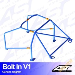 AST Rollcages V1 Bolt-In 6-Point Roll Cage for Nissan Silvia S15 - FIA