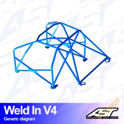 AST Rollcages V4 Weld-In 8-Point Roll Cage for Nissan Silvia S15 - FIA