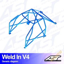 AST Rollcages V4 Weld-In 8-Point Roll Cage for Nissan Silvia S15