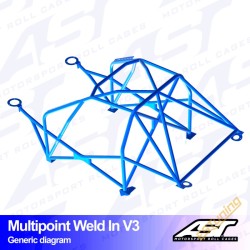AST Rollcages V3 Weld-In 10-Point Roll Cage for Nissan Silvia S15