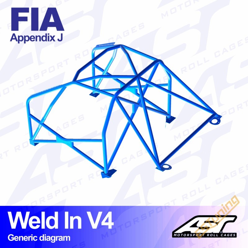 AST Rollcages V4-X Weld-In 8-Point Roll Cage for Opel Manta B - FIA
