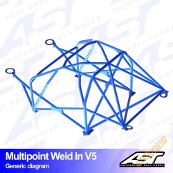 AST Rollcages V5-V Weld-In 10-Point Roll Cage for Peugeot 205 - FIA