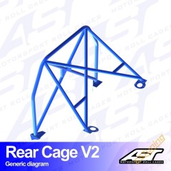 AST Rollcages V2 Bolt-In Rear Cage for Peugeot 407 Coupe