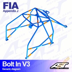 AST Rollcages V3 Bolt-In 6-Point Roll Cage for Renault Mégane 1 Coupe (95-02) - FIA