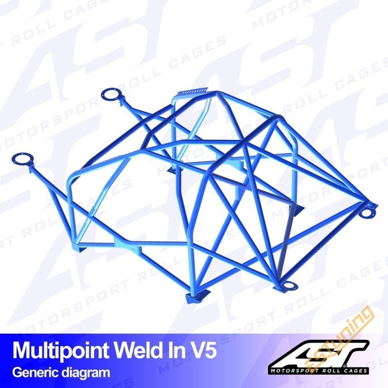AST Rollcages V5 Weld-In 10-Point Roll Cage for Renault Mégane 1 Coupe (95-02) - FIA
