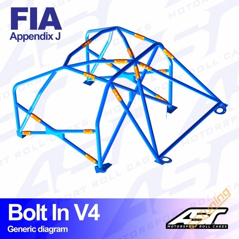 AST Rollcages V4 Bolt-In 6-Point Roll Cage for Renault Supercinq (84-96) - FIA