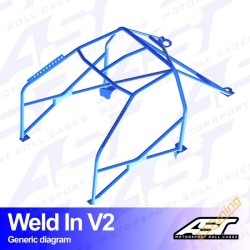 AST Rollcages V2 Weld-In 8-Point Roll Cage for Subaru Impreza GC 22B (1998) - FIA