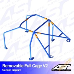 AST Rollcages V2 Removable 6-Point Roll Cage for Volvo 242