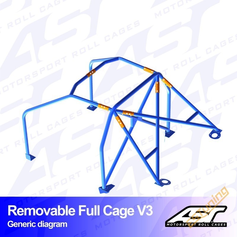 AST Rollcages V3 Removable 6-Point Roll Cage for Volvo 242