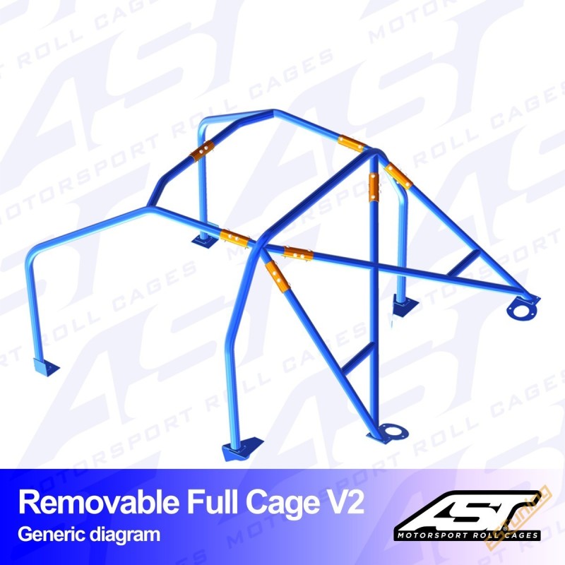 AST Rollcages V2 Bolt-In 6-Point Roll Cage for Audi 200 Quattro