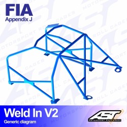 AST Rollcages V2 Weld-In 8-Point Roll Cage for Audi 200 Quattro - FIA