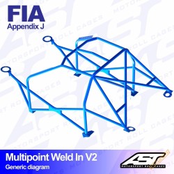 AST Rollcages V2 Weld-In 10-Point Roll Cage for Audi 200 Quattro - FIA