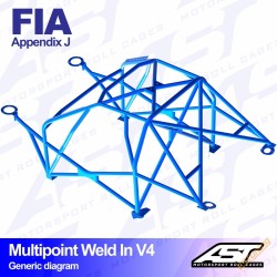 AST Rollcages V4 Weld-In 10-Point Roll Cage for Audi 200 Quattro - FIA