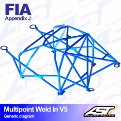 AST Rollcages V5 Weld-In 10-Point Roll Cage for Audi 200 Quattro - FIA