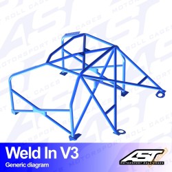 AST Rollcages V3 Weld-In 8-Point Roll Cage for Audi S3 8P (06-12) - FIA